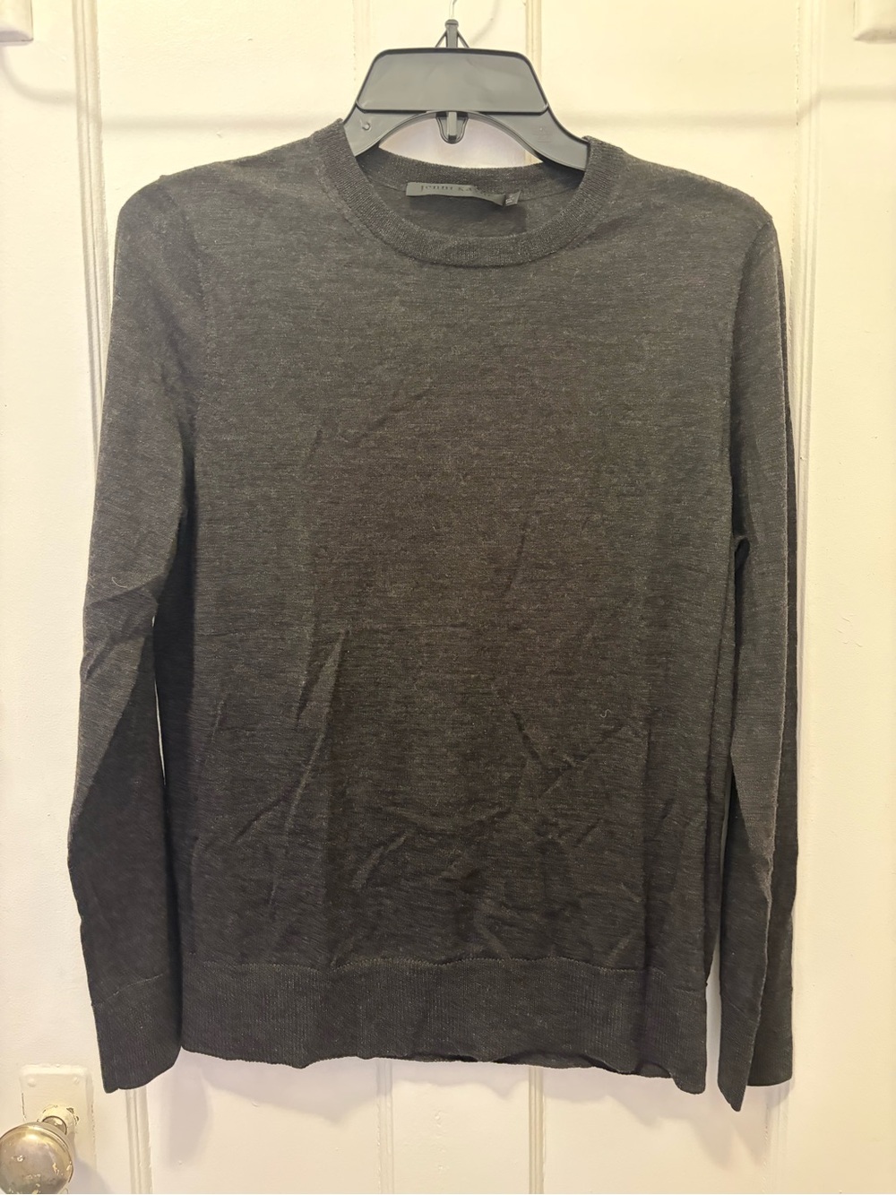 Jenni Kayne Hudson Merino Wool Crewneck Sweater - Charcoal Gray